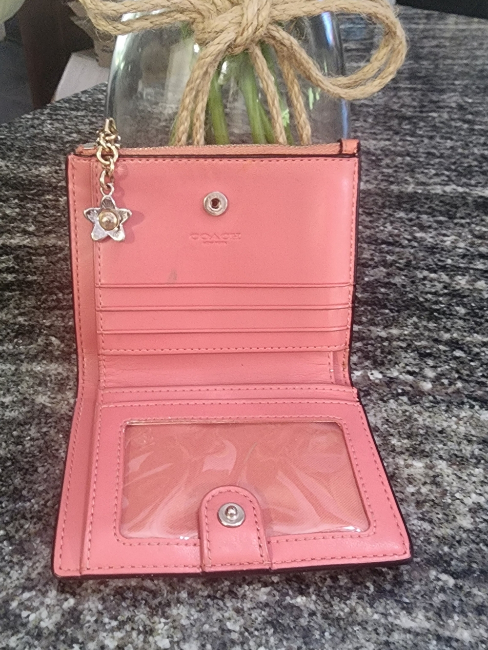 Coach Bunny Print Small Wallet in Coral - Picture 5 of 9